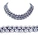 AugustinaJewelry Triple Strand 16-18 Inches 7-8mm Black Oval Shape Freshwater Cultured Pearl Necklace