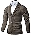 HARRISON83 Mens Slim Fit Basic Button Up Shawl Collar Knit Cardigan Sweater
