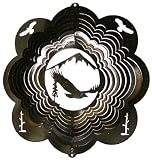 Stainless Steel Eagle - 12 Inch Wind Spinner - Black