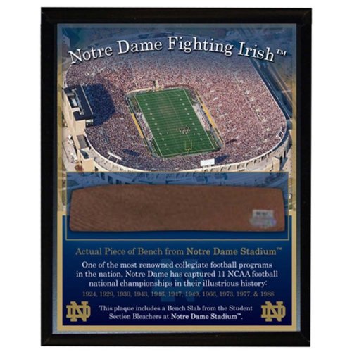 Notre Dame Game Used Bench Slab Plaque