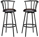 Black Metal Swivel 29 Barstools, Set of 2 by Coaster Furniture