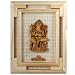 Small Recycled Board Ganesh Wall Hanging in a Cane Frame