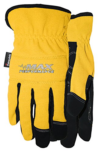 Synthetic Leather Palm Spandex Back High Performance Gloves with Thinsulate Insulation, MX450TH, Size: Medium