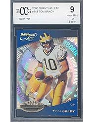 Collectibles: 2000 quantum leaf #343 TOM BRADY rc rookie BGS BCCG 9 Graded Card - QUANTUM