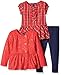 Nautica Girls' Fleece Jacket, Woven Shirt and Legging Set