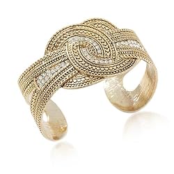 Goldtone Double Circle Cuff Bracelet Fashion Jewelry