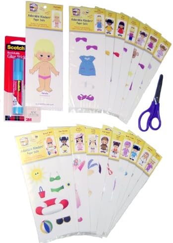 Adorable Kinders 20 Piece Natalia Paper Doll Set