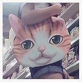LGTM fashion かわいい リアル プリント 猫 顔 バッグ カバン かばん 鞄 ショルダー 動物 アニマル フォト ねこ ネコ 顔 大きい インパクト 籾井勝人