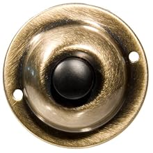 Morris Products 78235 Round Pushbuttons, Antique Brass, 1-3/4"