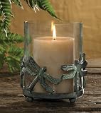 New Park Designs Enchanted Forest Dragonfly Pillar Candle Holder