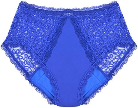Womens Incontinence Underwear Full Brief Lace -Blue-XXXL-Moderate