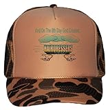 And On The 8th Day God Created HAIRDRESSERS Adult Brown Camo Mesh Back Hat / Baseball Cap