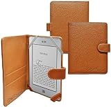 CrazyOnDigital Slim Leather Case Cover For Amazon Kindle Touch (Brown)