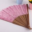 Folding Fan, Silk Hand Fan - Pink with Little Flower Printed, Gift Idea