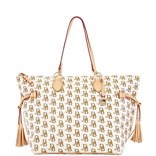Dooney & Bourke 1975 DB Signature Tassel O-Ring Shopper, Brown T'moro/Biscuit
