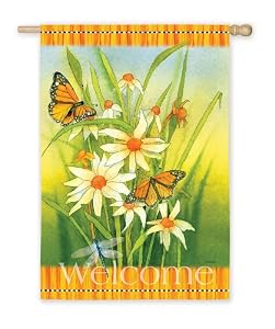 Welcome Daisy Silk Reflections Regular Size Flag