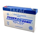 Power-Sonic Genuine PS-670 6V 7 Ah Rechargeable SLA Battery (F1)