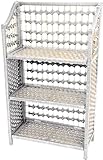 Oriental Furniture 33-Inch White Natural Fiber Shelving Unit, Three Shelf Oriental Furniture 33-Inch White Natural Fiber Shelving Unit, Three Shelf