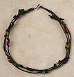 Anklet - Multi Color Triple Stranded Tradewind Bead, Dark