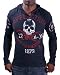 AFFLICTION Brig Rat Henley Vintage Mens Hoodie Shirt Black Size M
