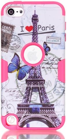For iPod Touch 5,Touch 5 Case For Girls,Touch 5 Case Cover,Candywe Beautiful Design Hybrid Hard Back Case Cover For iPod Touch 5 Rose
