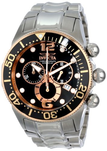 Invicta Men's 14202 Lupah Chronograph Black Dial Stainless Steel Watch