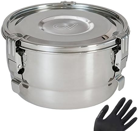 CVAULT HUMIDITY CURING STORAGE CONTAINERS + THCiTY GLOVES - 2 Liter, 7" x 4"