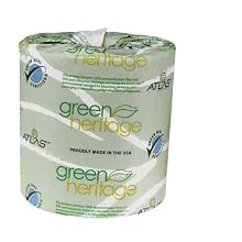 Green Heritage 205GREEN 4.5" Length x 3.5" Width, 2-Ply Bathroom Tissue (Case of 48, 500 Sheets per Roll)