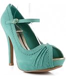 Qupid Precious-33 Scalloped Mary Jane Platform Pump Shoes MINT