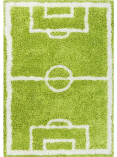 Papilio Tappeto Shaggy pelo lungo Soccer Verde 120x170 cm