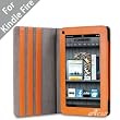 Acase(TM) Kindle Fire Premium Micro Fiber Leather Case with built-in Stand for Kindle Fire Full Color 7" Multi-touch Display, Wifi (Orange)