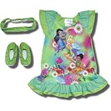 Tinkerbell & Disney Fairies "Magical Gardens" ruffled nightgown with bonus slippers and headband