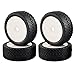 LAFEINA 4Pcs 1/8 Scale Tires Wheels 17mm Hubs RC 1:8 Buggy Off-Road HSP HPI Model Car Parts (White)