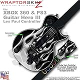 Metal Flames Chrome WraptorSkinz Skin fits XBOX 360 & PS3 Guitar Hero III L ....