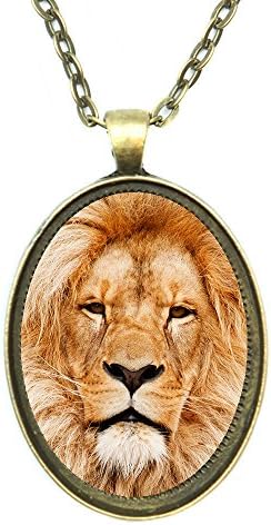 Lion Spirit Medicine Totem Animal of Wisdom, Justice, Honor, Bravery &amp; Royalty Antique Gold Bronze Pendant