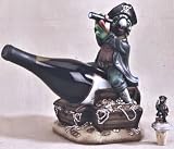 Davy Jones Pirate Parrot with Telescope Wine Bottle Holder with Stopper
