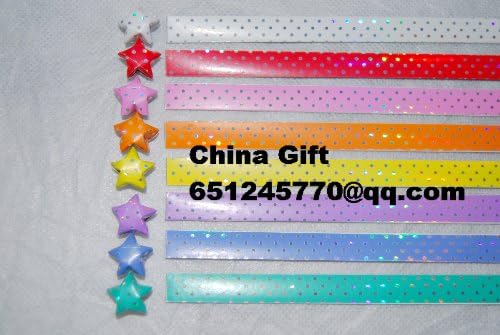 5 Packs Laser Polka Dot Stars Origami Paper 250 Pcs