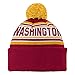 NFL Washington Redskins Youth 8-20 Cuffed Knit Pom Hat, Youth One Size, Dark Cardinal