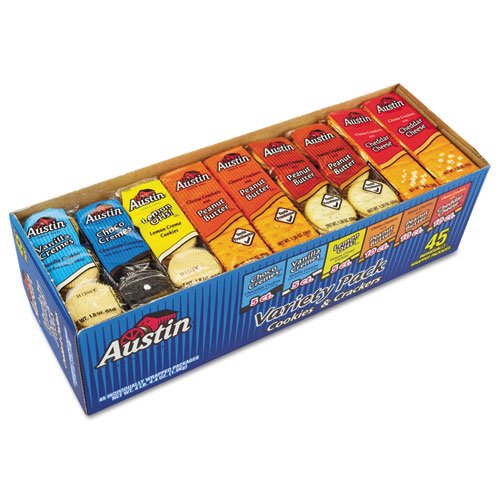 Austin - Cookies and Crackers, Assorted, 1.38 oz per Pack, 45 Packs/Box 827544 (DMi CT