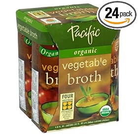 Pacific Natural Foods Organic Vegetable Broth, 8-Ounce Pouch (Pack of 24)