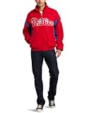 MLB Men's Philadelphia Phillies Long Sleeve Lightweight Full Zip Thermabase Premier Jacket (Pro Scarlet/Pro Royal, X-Large)