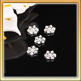 Free Shipping Silver 3D Flower Rhinestone Nail Art Decoration NEW 5pcs B0073