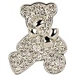 Teddy Bear Bow Silver-Tone Diamante Brooch Pin Teddy Bear Bow Silver-Tone Diamante Brooch Pin