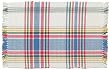 Durable Hand Woven 100% Cotton White and Blue Plaid Placemat 12x18 Inches Set / 6