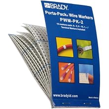Brady PWM-PK-2 B-500 Matte Repositionable Vinyl Cloth, Black On White Color Porta-Pack Letter, Number And Symbol Wire Markers, Legend "A Thru Z, 0 Thru 15, And Symbols" (Pack Of 10)