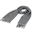 New Softer Than Cashmere 2 Tone Houndstooth Long Fringe Scarf Shawl Wrap 72x12 Black