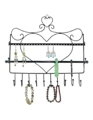 Baby Product: Generic Classic Metal Wall Mount Jewelry Organizer Hanging Heart Shape Earring Holder Bracelets Necklace Handbag Display Stand Hanger Rack (Black) - EUBUY