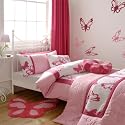 Flutter Duvet Cover Set, Pink, Single