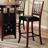 Dark Cherry Finish Counter Height Barstool (Set of 2) - Coaster Furniture