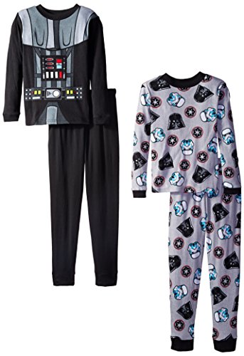 Star Wars Big Boys' Vader Costume Four-Piece Pajama Sets